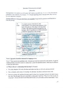 G.C.E A/L 2019 Marking Scheme II - English Literature Sri Lanka